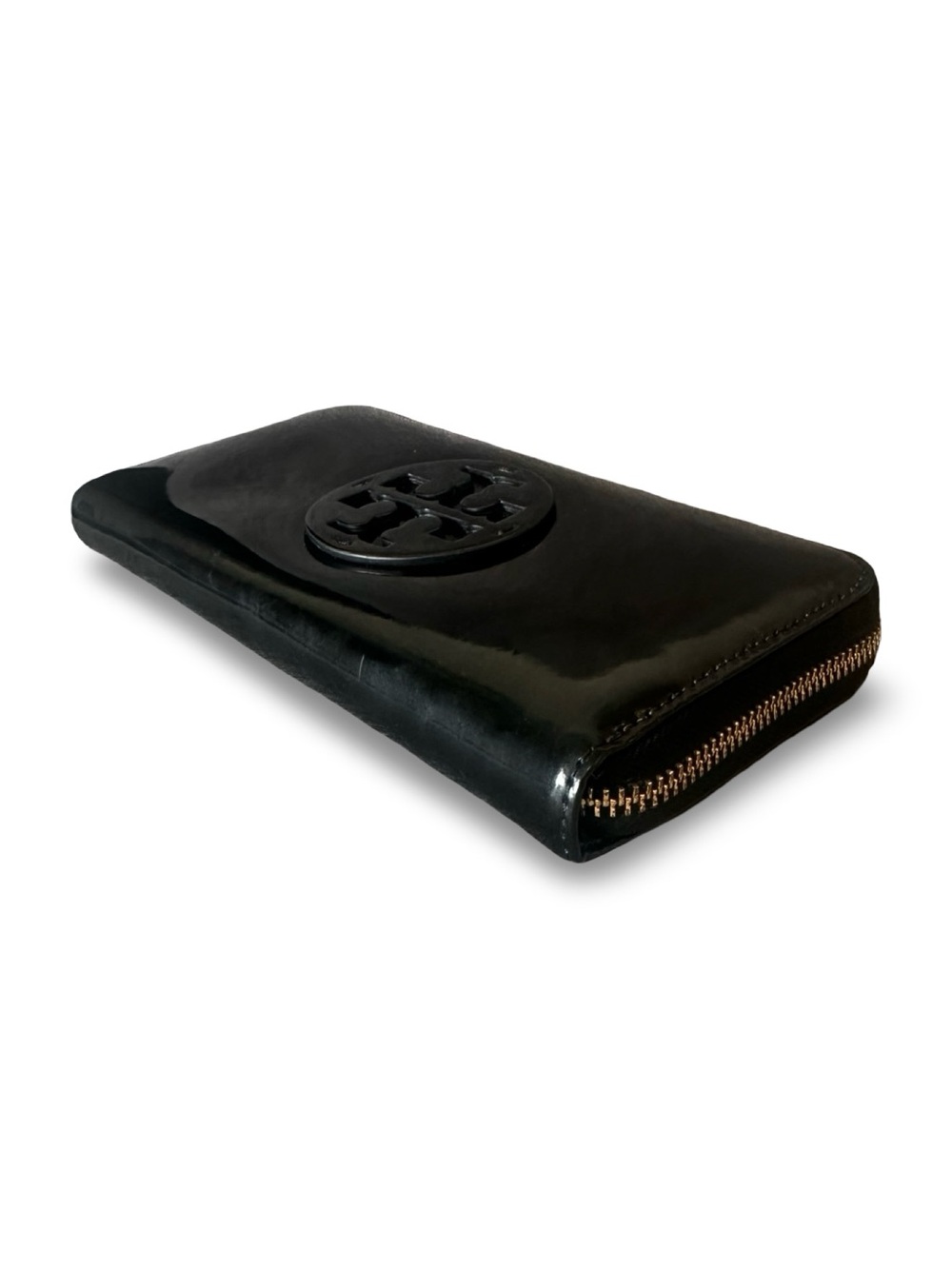Tory Burch With Paper Work Black Patent Leather Zip Wallet - Picture 12 of 13